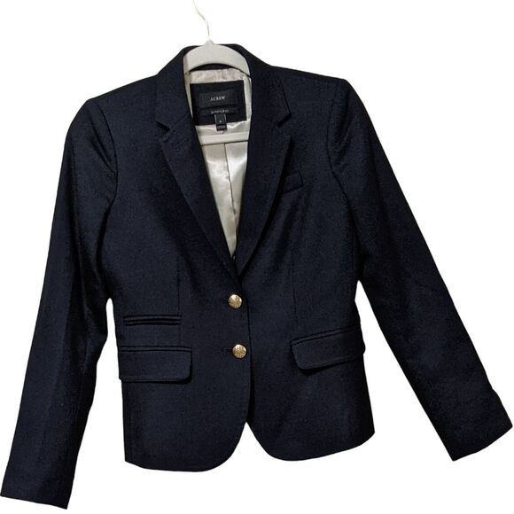 J. Crew Jackets & Blazers - J. CREW Original classic schoolboy navy gold button wool blend 28233 blazer 0